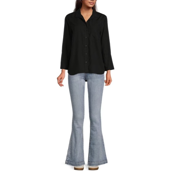 Chelsea & Violet Tencel Point Collar 3/4 Sleeve Top - Picture 4 of 16